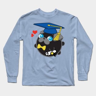 Poopy the Pug Puppy - Graduation Long Sleeve T-Shirt